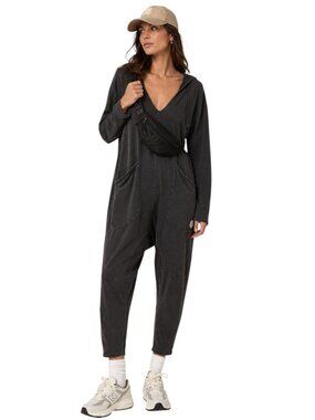 FP Movement Hot Shot Long Sleeve Onesie Jumpsuit Espresso Brown XS